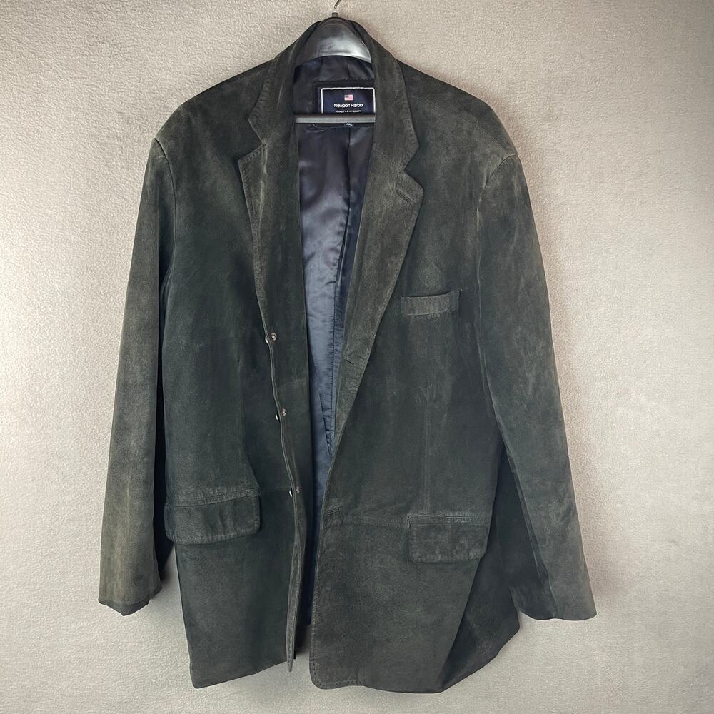 Vintage Newport Harbor Men's XXL Black Leather Jacket